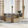Image de Salon de jardin modulable rotin beige 5 pieces 62 x 62 x 69 cm