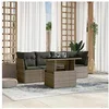 Image de Salon de jardin modulable rotin gris 4 personnes 62 x 62 x 69 cm 5 pieces