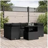 Image de Salon de jardin modulable rotin noir 7 pieces 62.0 x 62 x 69 6 personnes