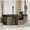 Image de Salon de jardin modulable rotin gris 6 personnes 62 x 62 x 69 cm 7 pieces