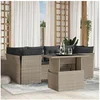 Image de Salon de jardin avec coussins 7 pcs gris clair résine tressée 3266382