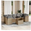 Image de Salon de jardin modulable resine tressee beige 8 pieces 62.0 x 62 x 69