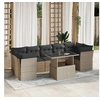 Image de Salon de jardin 8 pcs avec coussins gris clair résine tressée 3266402