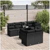 Image de Salon de jardin modulable rotin noir 8 pieces 62.0 x 62 x 69 7 personnes