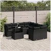 Image de Salon de jardin modulable 8 personnes resine tressee noir 62.0 x 62 x 69 cm 9 pieces