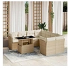 Image de Salon de jardin modulable resine tressee beige 9 pieces 62.0 x 62 x 69