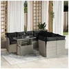 Image de Salon de jardin modulable GENERIQUE resine tressee 9 pieces gris 62 x 62 x 69 cm