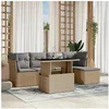 Image de Salon de jardin modulable resine tressee beige 6 pieces 62.0 x 62 x 69