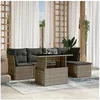 Image de Salon de jardin modulable rotin 6 pieces 5 personnes 62 x 62 x 69 cm gris