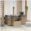 Image de Salon de jardin avec coussins 5 pcs beige résine tressée 3266559