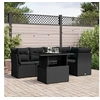 Image de Salon de jardin modulable resine tressee 6 pieces noir 62.0 x 62 x 69 cm 5 personnes