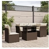 Image de Salon de jardin modulable resine tressee marron 6 pieces 62 x 62 x 69 cm