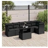Image de Salon de jardin modulable noir 7 pieces 6 personnes 62.0 x 62 x 69 cm rotin