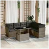Image de Salon de jardin modulable rotin 7 pieces 6 personnes 62 x 62 x 69 cm gris