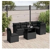 Image de Salon de jardin modulable 6 personnes 7 pieces noir 62.0 x 62 x 69 cm resine tressee