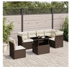 Image de Salon de jardin modulable 7 pieces marron rotin 62 x 62 x 69 cm