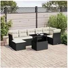 Image de Salon de jardin modulable 8 pieces noir 7 personnes 62.0 x 62 x 69 cm resine tressee
