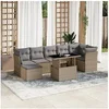 Image de Salon de jardin modulable beige resine tressee 8 pieces 62.0 x 62 x 69