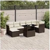 Image de Marron salon de jardin modulable 8 pieces rotin 62.0 x 62 x 69
