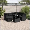 Image de Salon de jardin modulable rotin noir 8 pièces 7 personnes 62x62x69 cm