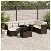 Image de 9 pieces salon de jardin modulable marron resine tressee 62.0 x 62 x 69