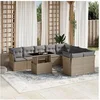 Image de Salon de jardin modulable GENERIQUE resine tressee beige 10 pieces 62 x 62 x 69 cm