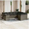 Image de Salon de jardin modulable gris 9 personnes 10 pieces 62 x 62 x 69 cm rotin