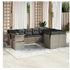 Image de Salon de jardin avec coussins 10 pcs gris clair résine tressée 3266852