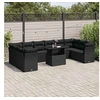 Image de Salon de jardin modulable noir 11 pieces resine tressee 62 x 62 x 69 cm 2 personnes