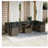 Image de Salon de jardin modulable gris resine tressee 10 personnes 62 x 62 x 69 cm 11 pieces