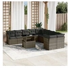 Image de Salon de jardin modulable - Lot de 11 pièces - Rotin Gris - 10 personnes - Table extensible