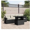 Image de Salon de jardin modulable rotin noir 5 pieces 62 x 55 x 69 4 personnes