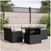 Image de Salon de jardin modulable 7 pieces resine tressee 6 personnes 62 x 62 x 69 cm noir