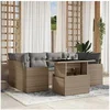 Image de Salon de jardin modulable resine tressee beige 7 pieces 62 x 62 x 69
