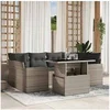 Image de Salon de jardin modulable GENERIQUE resine tressee gris 7 pieces 62 x 62 x 69 cm