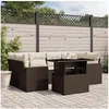 Image de Salon de jardin modulable resine tressee marron 7 pieces 62 x 62 x 69