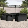 Image de Salon de jardin modulable resine tressee noir 9 pieces 62.0 x 65.5 x 69 8 personnes