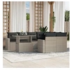 Image de Salon de jardin 9 pcs avec coussins gris clair résine tressée 3267172