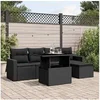 Image de Salon de jardin modulable rotin noir 6 pieces x 65.5 x 69 5 personnes