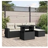 Image de Salon de jardin 6 pcs avec coussins noir résine tressée 3267236