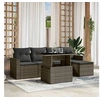 Image de Salon de jardin 6 pcs avec coussins gris résine tressée 3267240