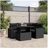 Image de Salon de jardin modulable resine tressee 4 personnes noir 62 x 62 x 69 cm 5 pieces