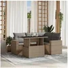 Image de Salon de jardin modulable resine tressee beige 5 pieces 62 x 62 x 69 cm