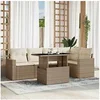 Image de 6 personnes salon de jardin modulable resine tressee beige 62 x 62 x 69 6 pieces