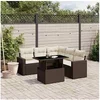 Image de Salon de jardin modulable rotin marron 6 pieces 62 x 62 x 69