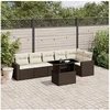 Image de Salon de jardin modulable resine tressee 7 pieces marron 62 x 62 x 69 cm