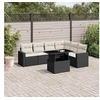 Image de Salon de jardin modulable resine tressee noir 6 personnes 62 x 62 x 69 cm 7 pieces