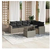 Image de Salon de jardin avec coussins 7 pcs gris clair résine tressée 3267302