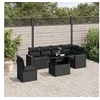 Image de Salon de jardin modulable resine tressee 7 pieces 6 personnes 62.0 x 65.5 x 69 cm noir