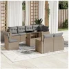 Image de Salon de jardin modulable rotin beige 9 pieces 62.0 x 62 x 69